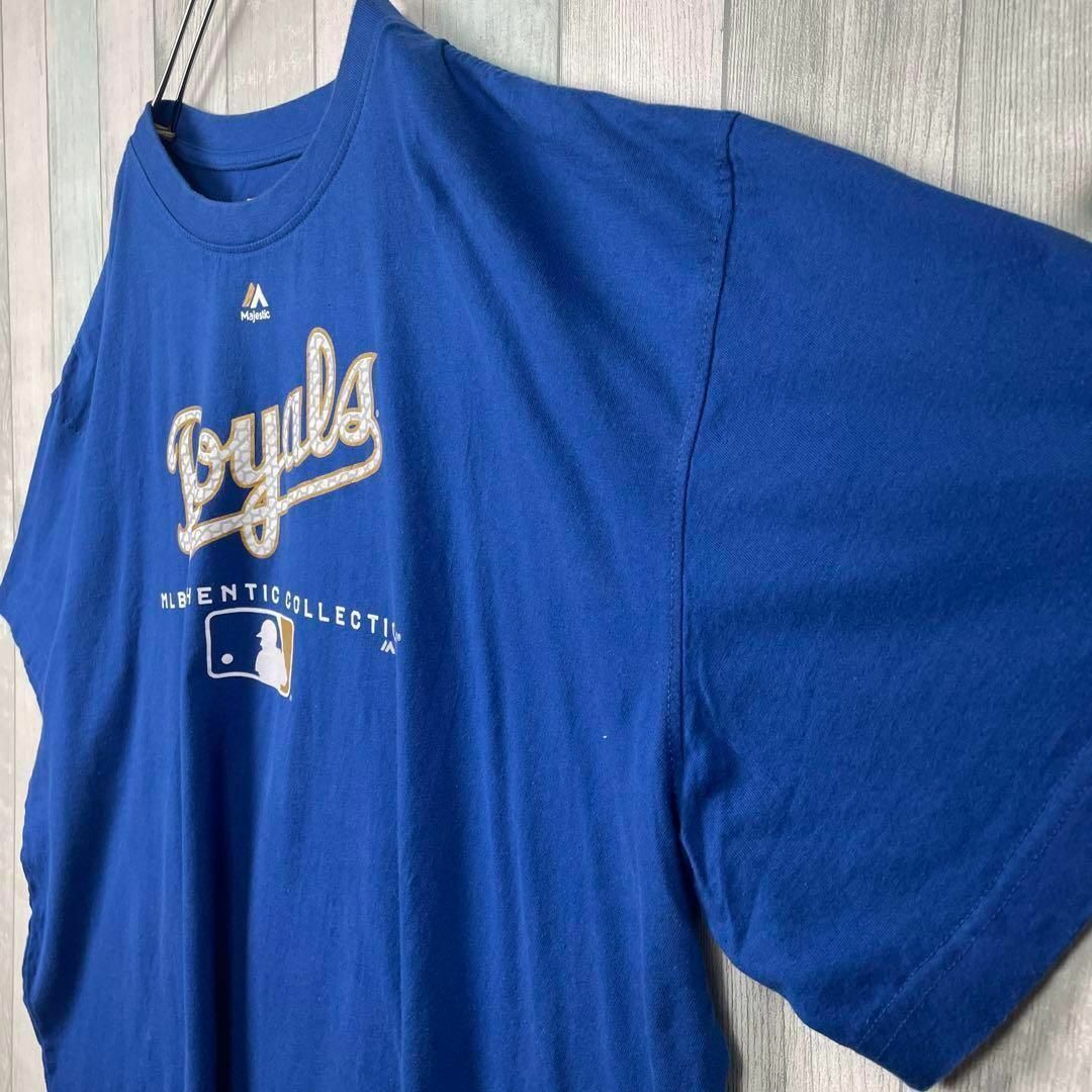 MLB(メジャーリーグベースボール)の古着　マジェスティック　Tシャツ　MLBカンザスシティ・ロイヤルズ　ゆるだぼ3L メンズのトップス(Tシャツ/カットソー(半袖/袖なし))の商品写真