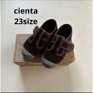 cienta ベロア　Tストラップ　23(フラットシューズ)