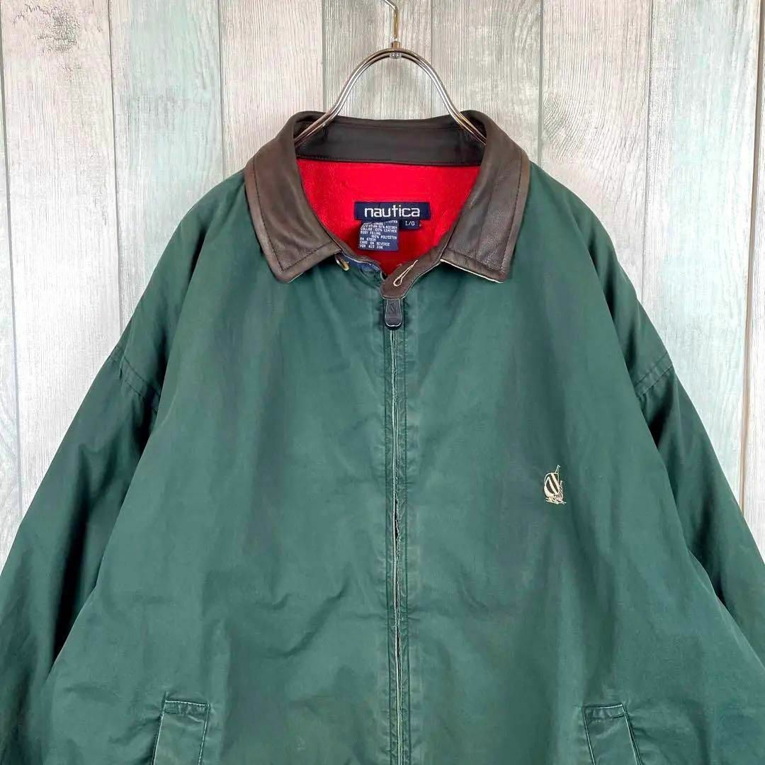 古着 ノーティカ ブルゾン 90s ゆるだぼ L グリーン