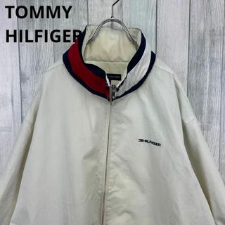 トミーヒルフィガー(TOMMY HILFIGER)の古着　トミーヒルフィガー　セーリングジャケット　XL　ホワイト(ナイロンジャケット)