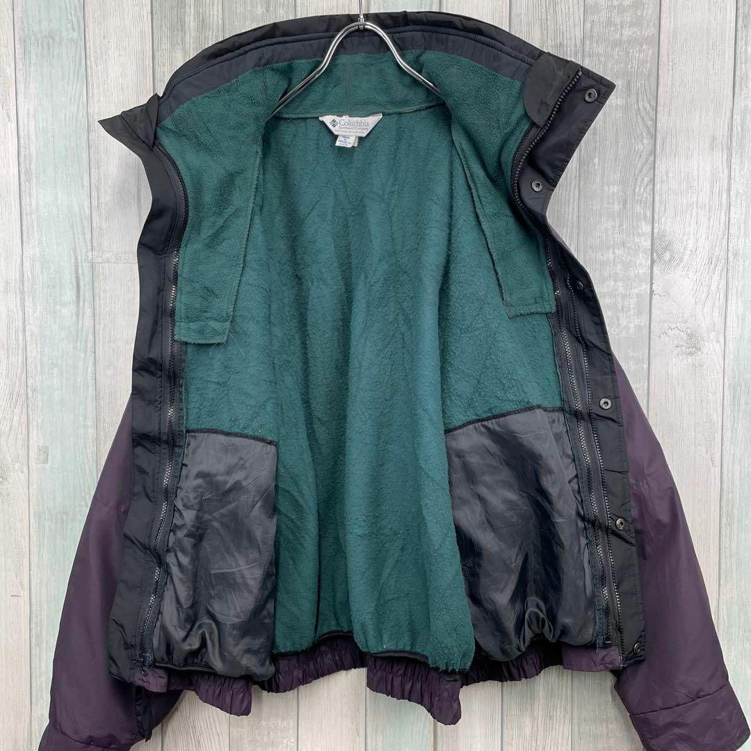 古着 コロンビア ナイロンジャケット フリース付 ゆるだぼ XL パープル
