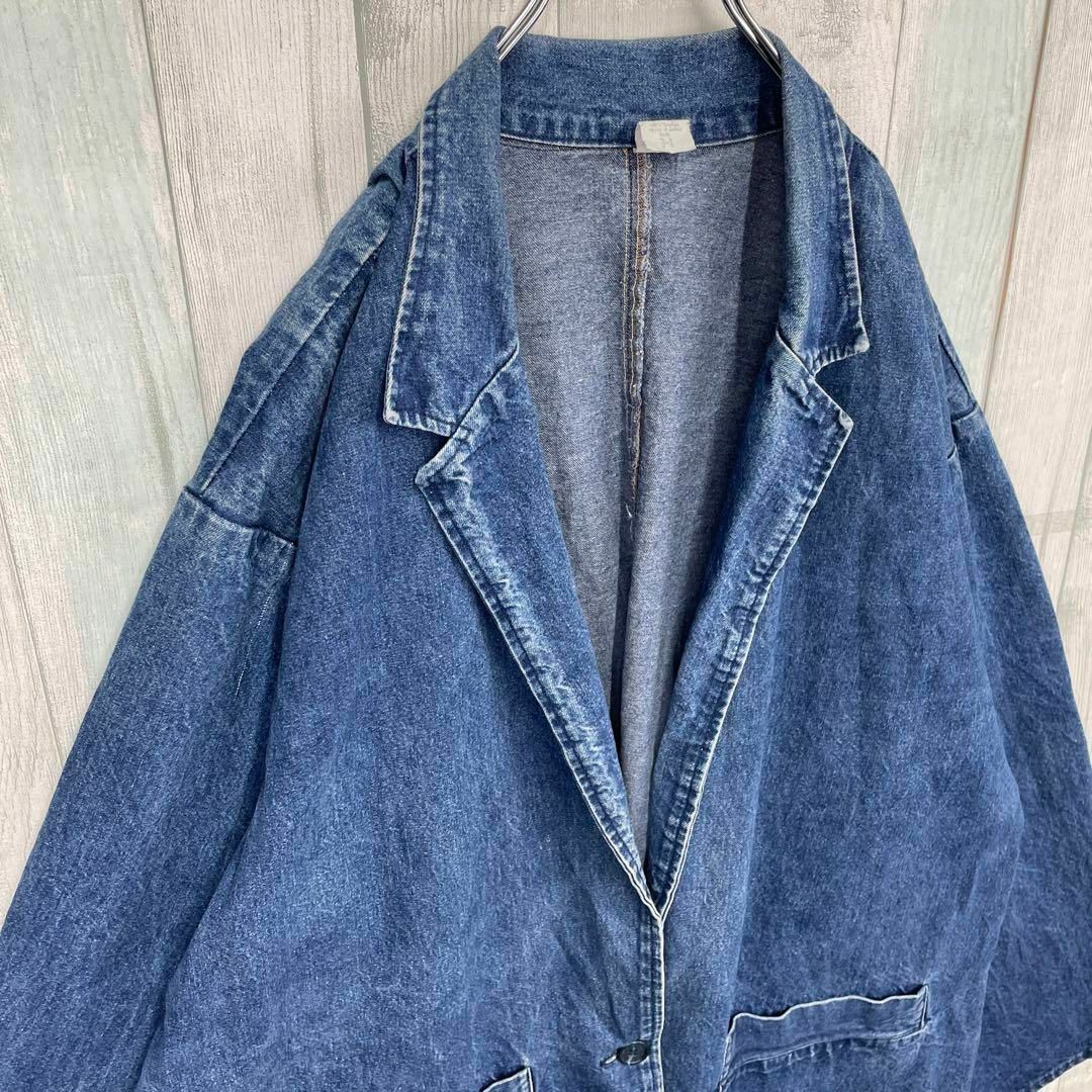 デニム テーラードジャケット カバーオール ゆるだぼ XL