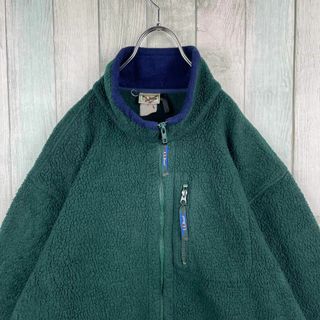 エルエルビーン(L.L.Bean)の古着　エルエルビーン　ビンテージ　フリース 90’s　ゆるだぼ　グリーンL(ブルゾン)