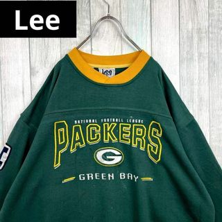 リー(Lee)の古着　リー　スウェット　NFL　グリーンベイ・パッカーズ　刺繍ゆるだぼ　グリーン(スウェット)