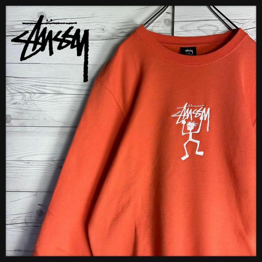 即完売モデル】stussy シャドーマン センター刺繍ロゴ 希少 スウェット