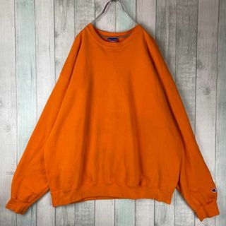 チャンピオン(Champion)の古着　チャンピオン　スウェット　ゆるだぼ　オレンジ　2XL(スウェット)