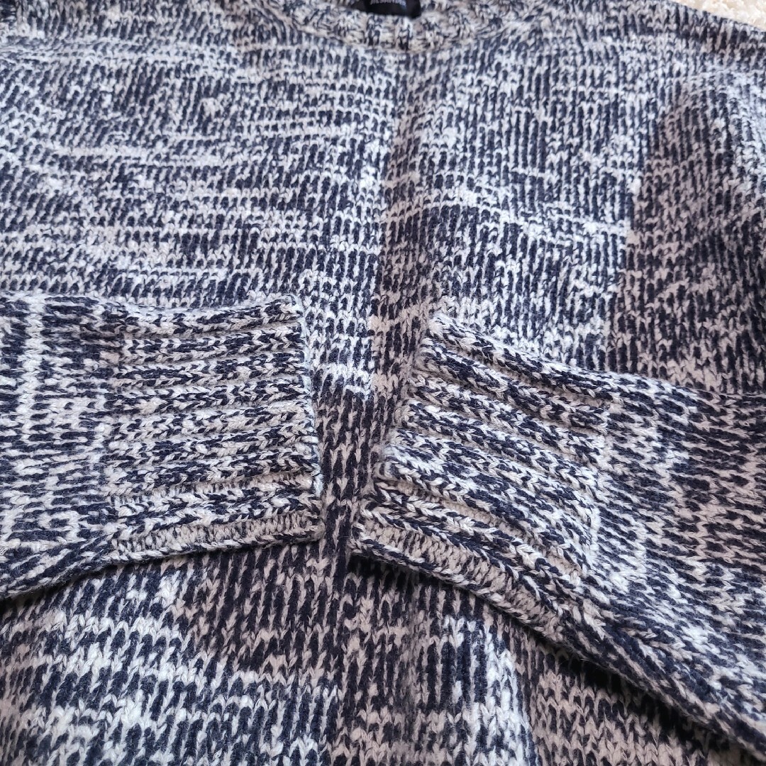 ジルサンダー ウール ニット セーター 極厚 白黒 XL～2XL相当 美品-