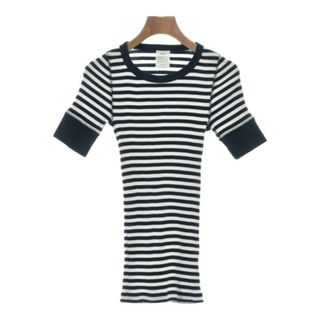 ハイク(HYKE)のHYKE ハイク Tシャツ・カットソー -(XS位) 紺x白(ボーダー) 【古着】【中古】(カットソー(半袖/袖なし))