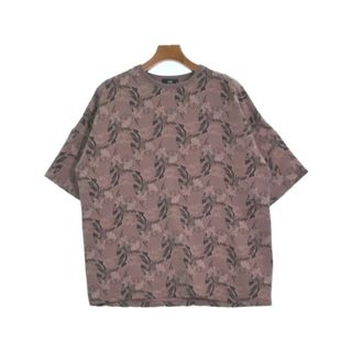 ハレ(HARE)のHARE ハレ Tシャツ・カットソー S ピンクベージュx黒系(花柄) 【古着】【中古】(Tシャツ/カットソー(半袖/袖なし))