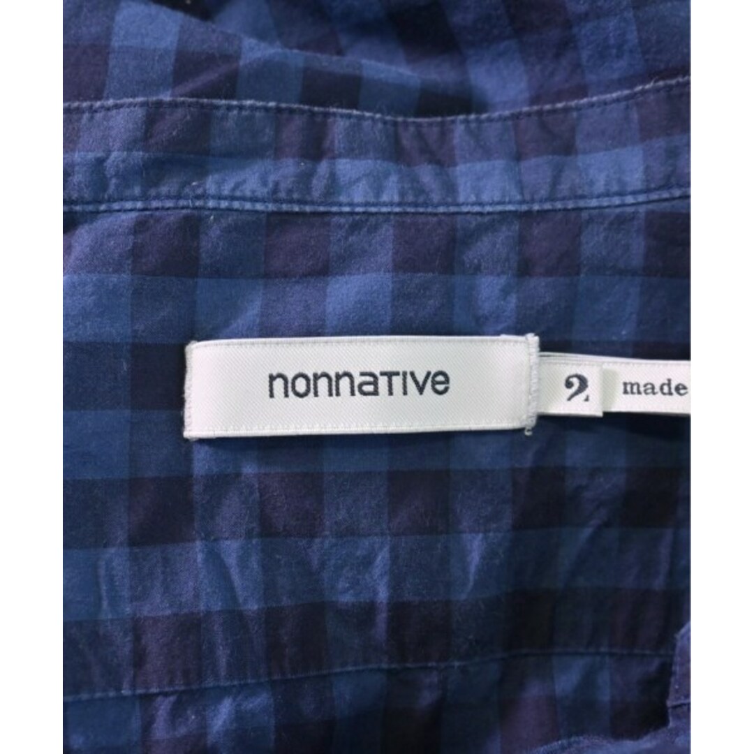 nonnative(ノンネイティブ)のnonnative カジュアルシャツ 2(M位) 青x紺(チェック) 【古着】【中古】 メンズのトップス(シャツ)の商品写真