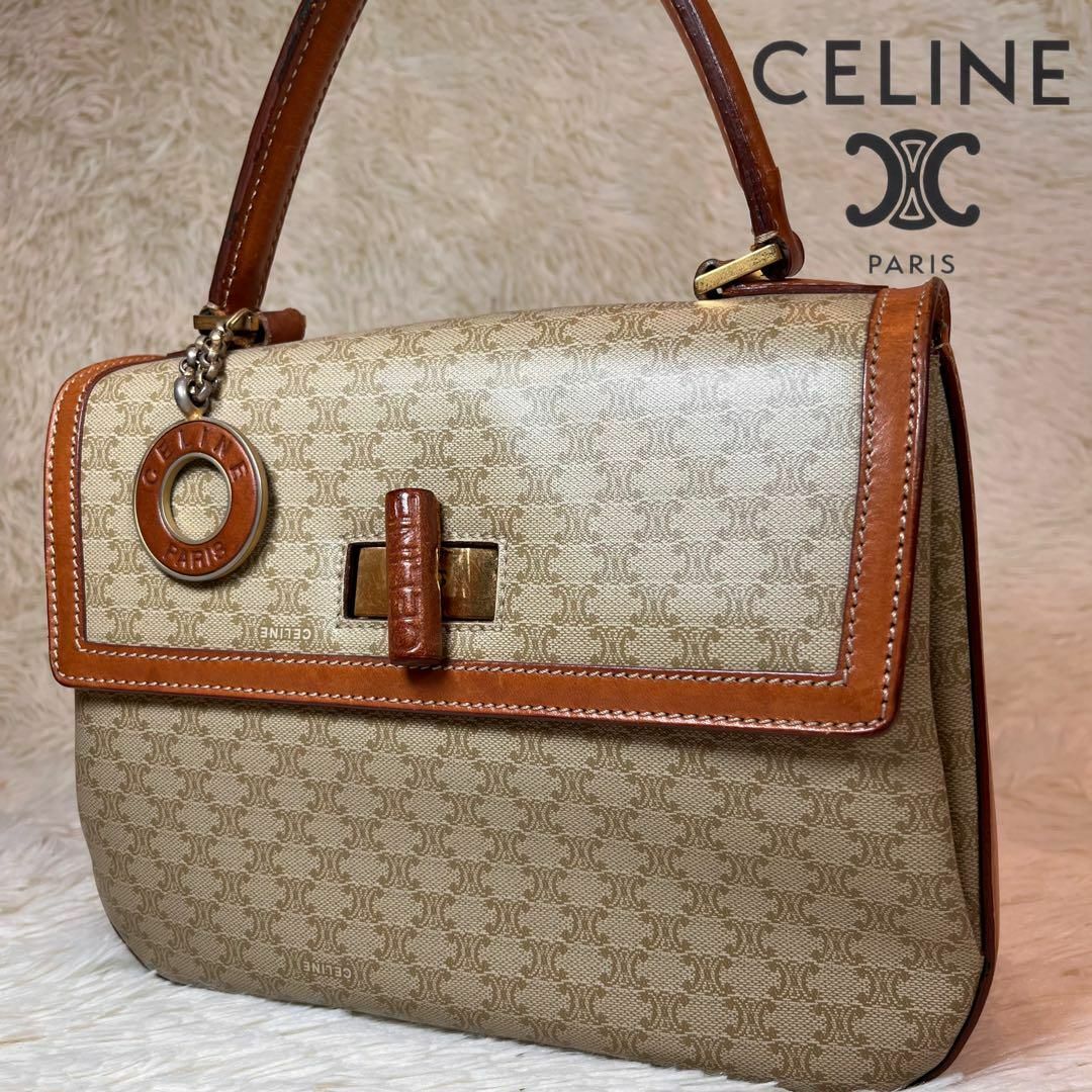 希少 CELINE サークル ショルダーバッグ マカダム横幅約21cm