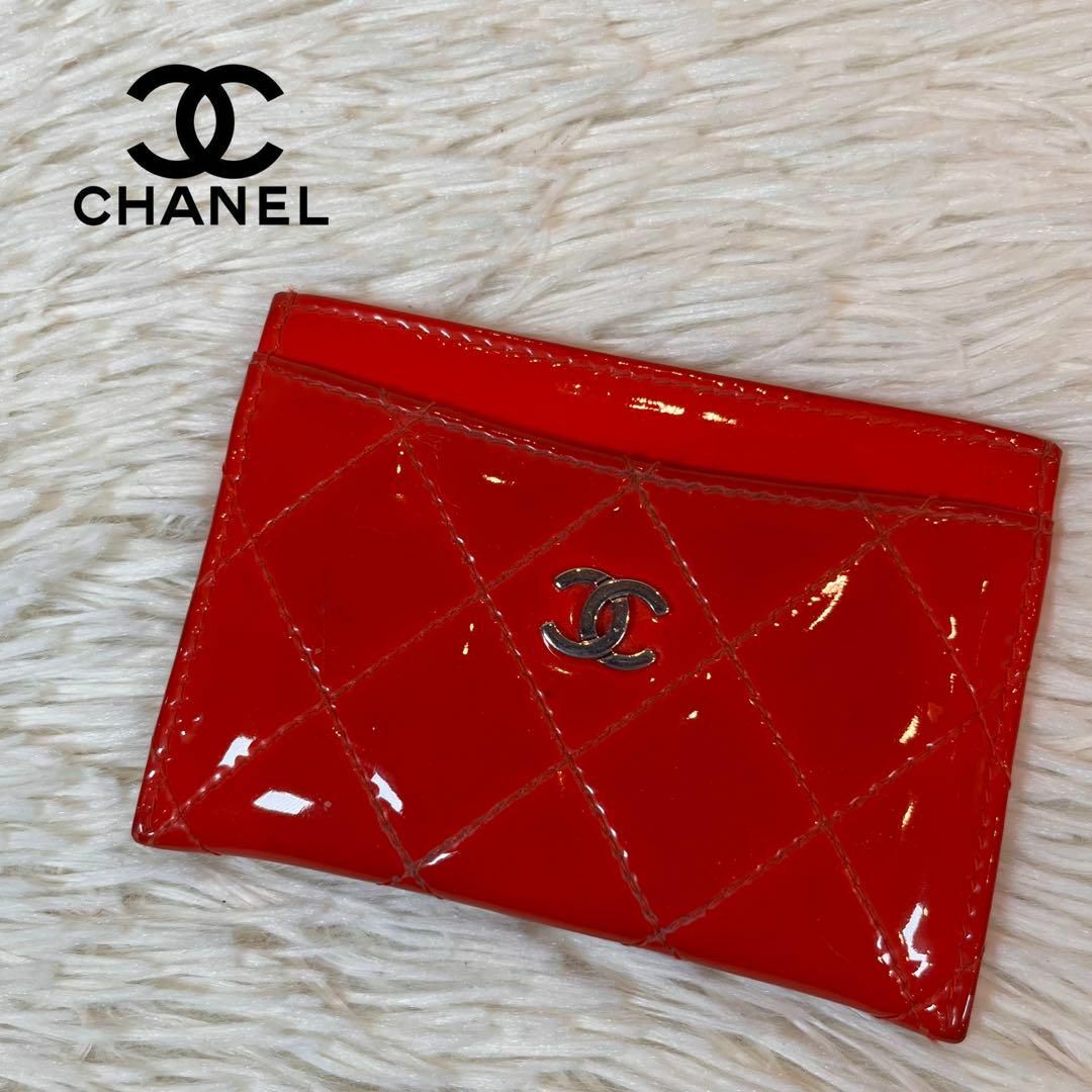 美品✨CHANEL エナメル マトラッセ カードケース パスケース 定期入れ ...