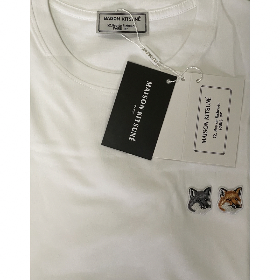 MAISON KITSUNE'(メゾンキツネ)のMaison Kitsune メゾンキツネ Sサイズ 白 フォックス Tシャツ レディースのトップス(Tシャツ(半袖/袖なし))の商品写真