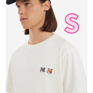 メゾンキツネ(MAISON KITSUNE')のMaison Kitsune メゾンキツネ Sサイズ 白 フォックス Tシャツ(Tシャツ(半袖/袖なし))