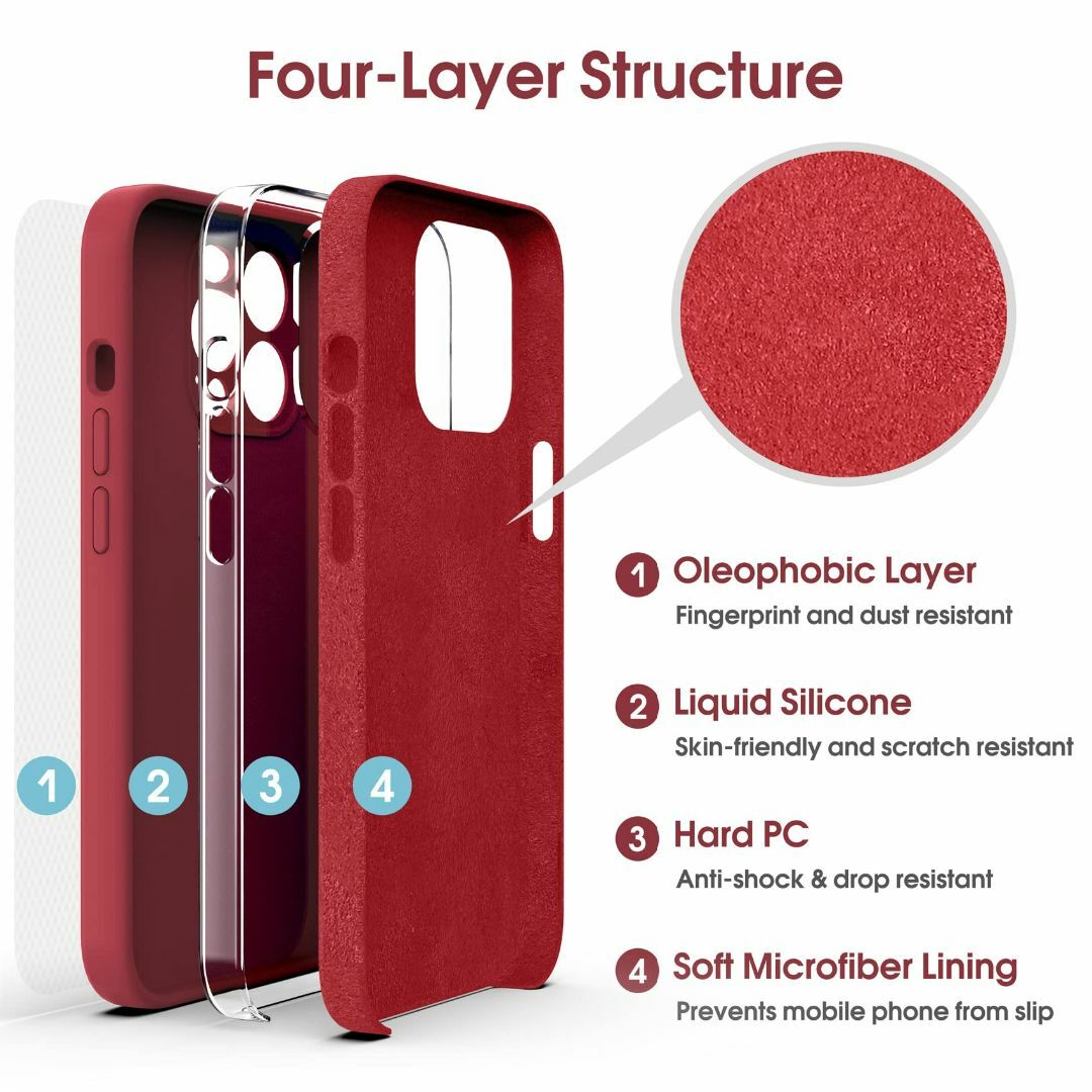 Supdeal 液体シリコンケース対応 iPhone 14 Pro、[真の液体シ スマホ/家電/カメラのスマホアクセサリー(その他)の商品写真