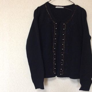 アトリエドゥサボン(l'atelier du savon)のビュルデサボン ビーズ刺繍カーディガン(カーディガン)