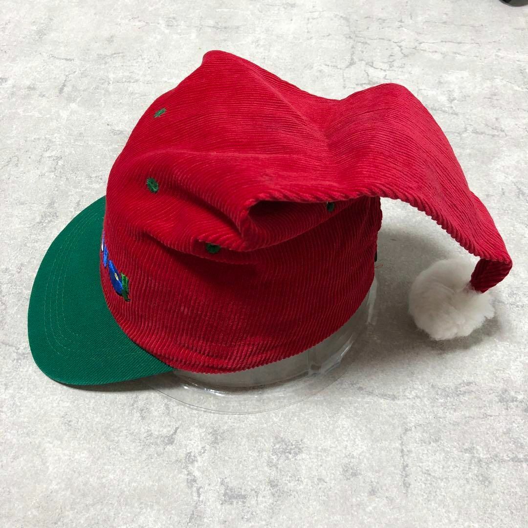 90s ヴィンテージ santa cap サンタキャップ 刺繍ロゴ クリスマス