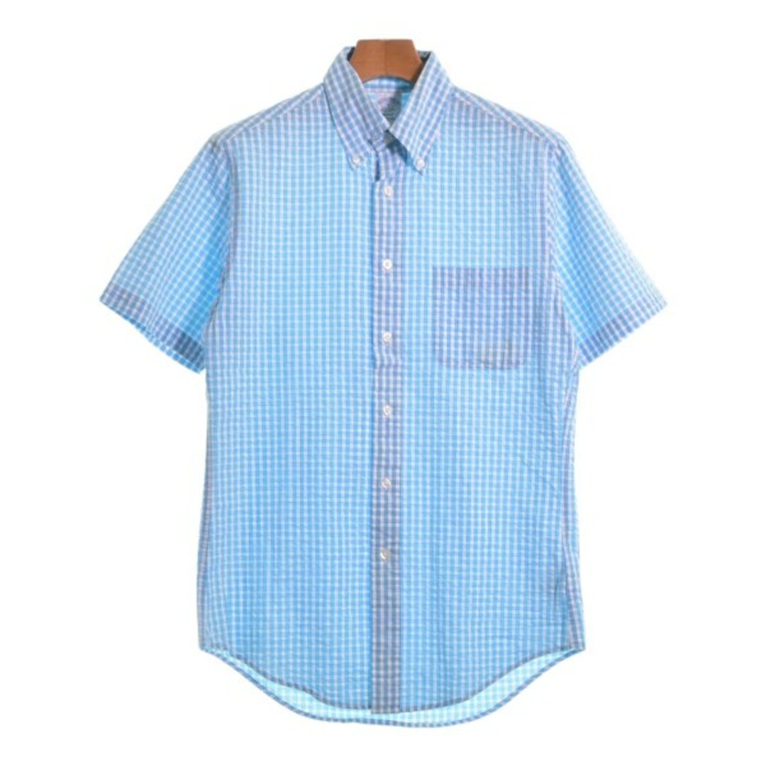 Brooks Brothers カジュアルシャツ S 水色x白(チェック)