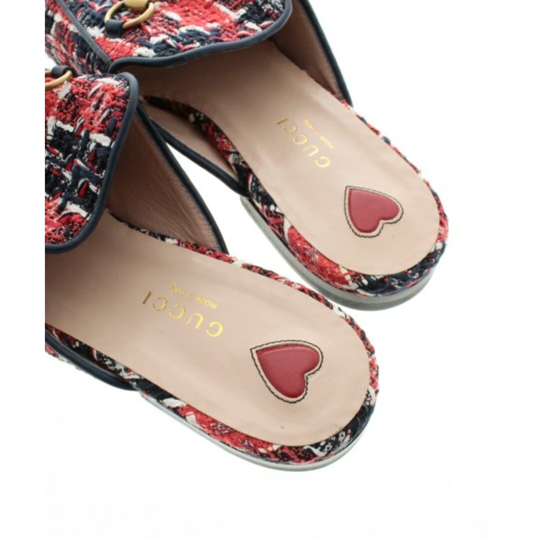 Gucci - GUCCI グッチ サンダル EU37(23.5cm位) 赤x黒x白等(総柄