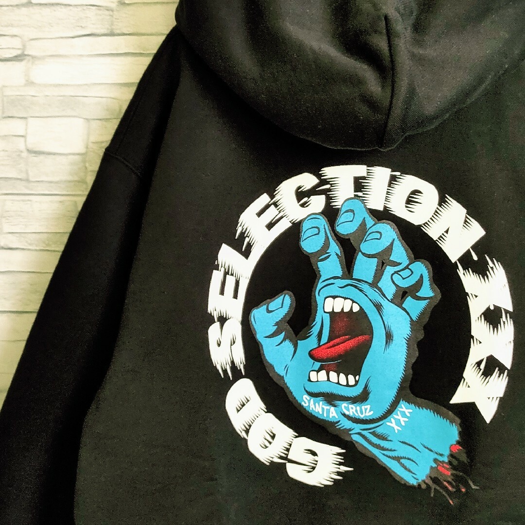 【入手困難】ゴッドセレクション×サンタクルーズ 希少ロゴパーカー M 美品 黒 【入手困難】ゴッドセレクション×サンタクルーズ 希少ロゴパーカー M 美品 黒