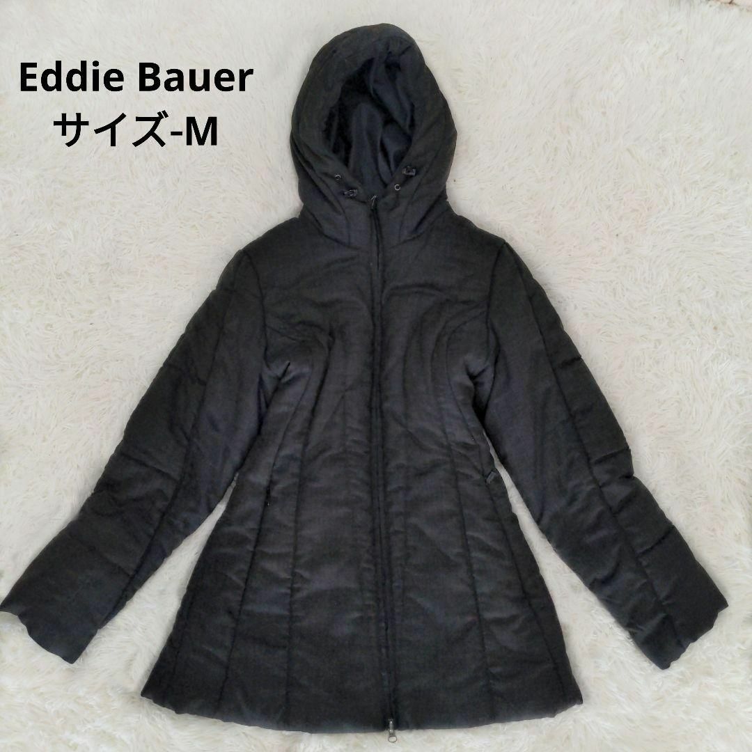 Eddie Bauer(エディーバウアー)のエディバウアー ダウンジャケット ブルゾン フード グレー Mサイズ PS 中綿 レディースのジャケット/アウター(ダウンジャケット)の商品写真