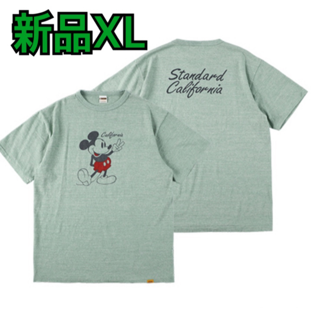 レアXLサイズ【新品】即完売　スタンダードカリフォルニア　ミッキーTシャツ　緑