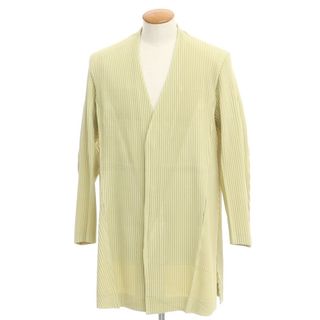 中古】オム プリッセ イッセイミヤケ HOMME PLISSE ISSEY MIYAKE 2023 ... プリーツプリーズ PLEATS PLEASE 2023年春夏 プリーツ加工 ノーカラー ロングコート ダークパープル【サイズ表記なし(L位)】【レディース】