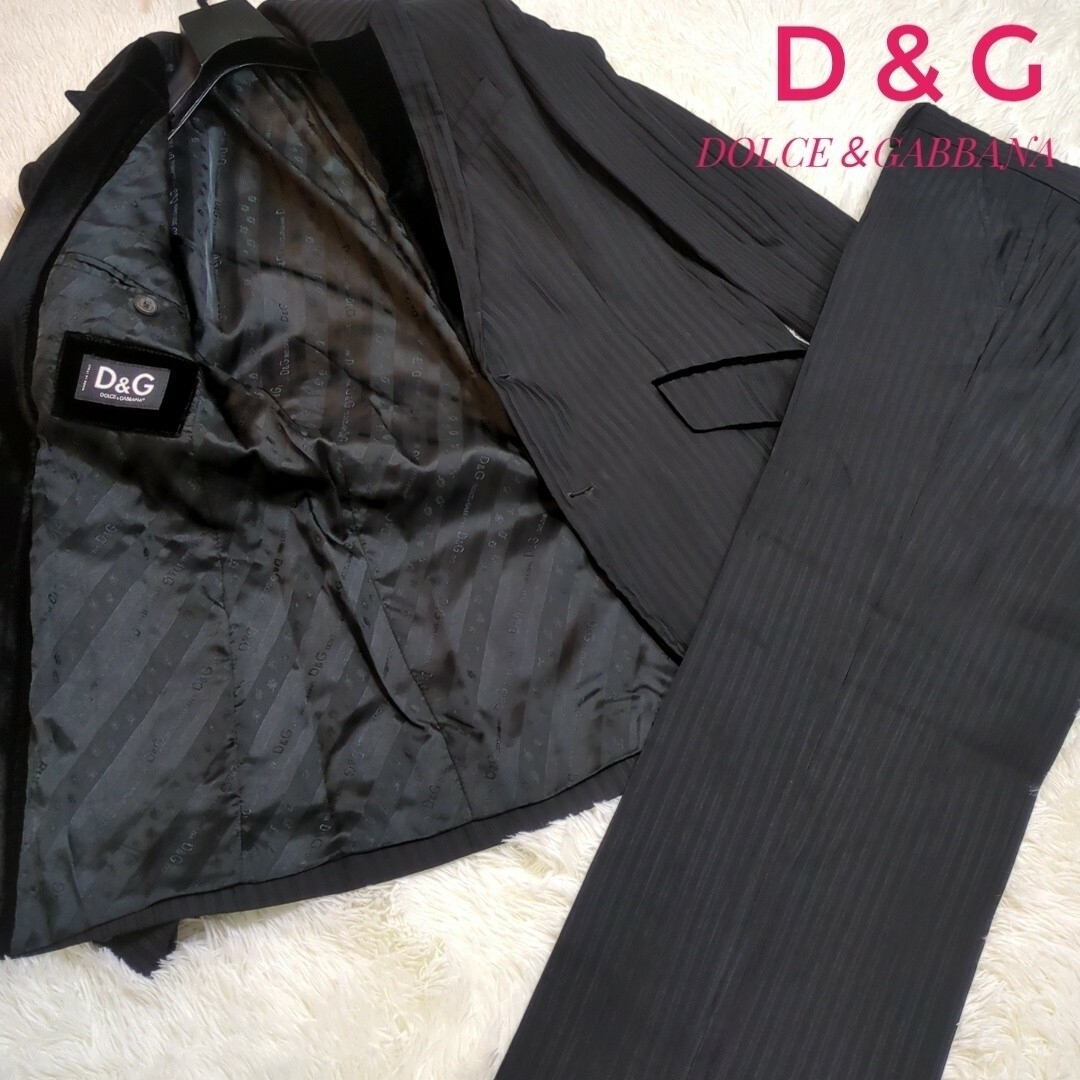 美品 DOLCE&GABBANA D&G ストライプ スーツ セットアップ 2