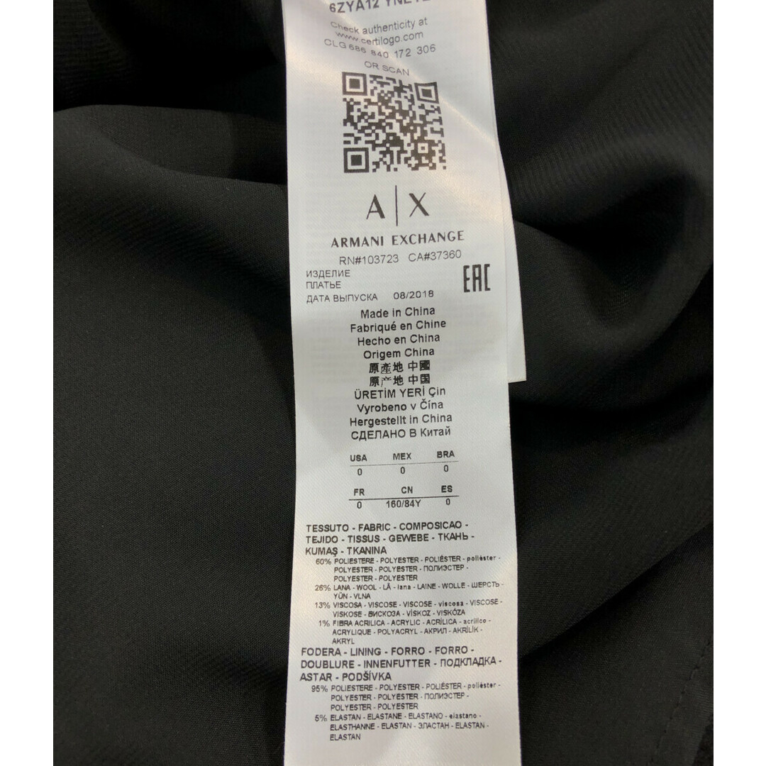 アルマーニエクスチェンジ 半袖ワンピース レディース 160/84Y 美品 アルマーニエクスチェンジ 長袖レースワンピース レディース 160/84Y