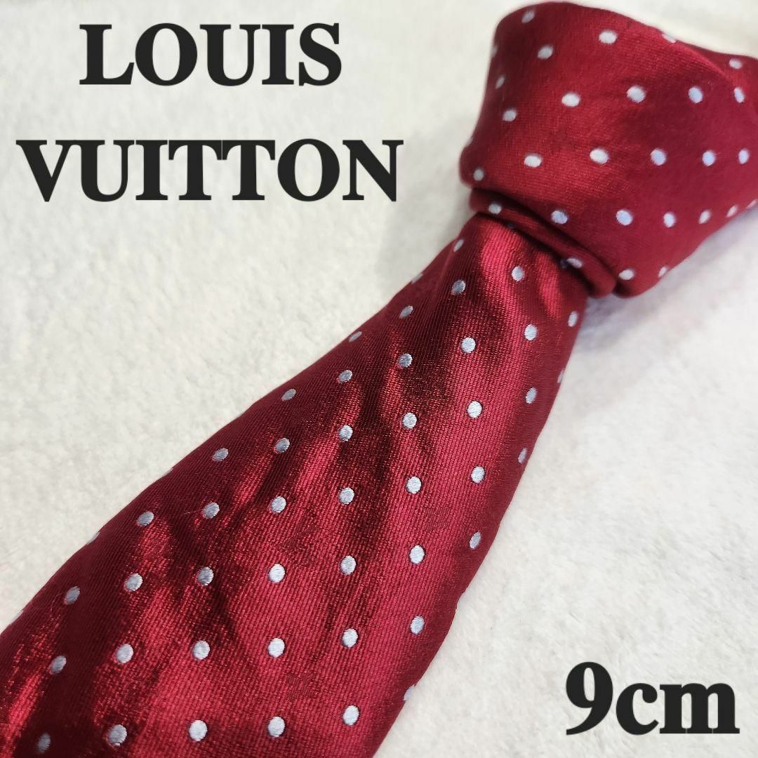 【Luis Vuitton】ルイヴィトン　ネクタイ　メンズ　ドット　赤　光沢 | フリマアプリ ラクマ