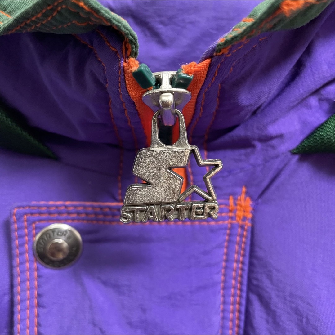 STARTER - 90s スターター 中綿ナイロンジャケット マルチカラー 刺繍