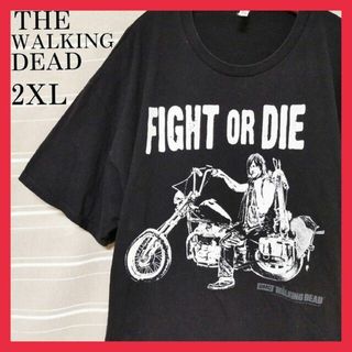 トリプルエー(AAA)のウォーキングデッド ムービーTシャツ メキシコ製 ダリル ビッグロゴ 映画 黒(Tシャツ/カットソー(半袖/袖なし))