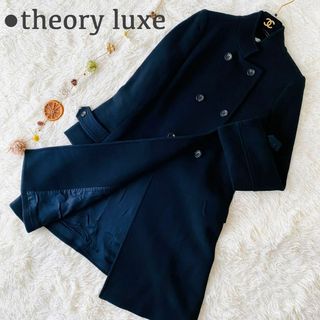 美品 theory luxe 20AW フーデットニットワンピース トープ 38