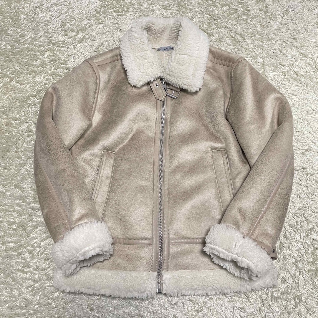 【新品同様】ZARA 22AW ダブルフェイスジャケット ベージュ系 S