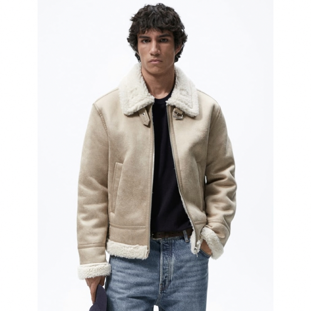 【新品同様】ZARA 22AW ダブルフェイスジャケット ベージュ系 S | フリマアプリ ラクマ