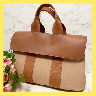 新品♬エルメス♡カンヌGMトートバッグポーチ付◆デニム水色ボーダーHERMES