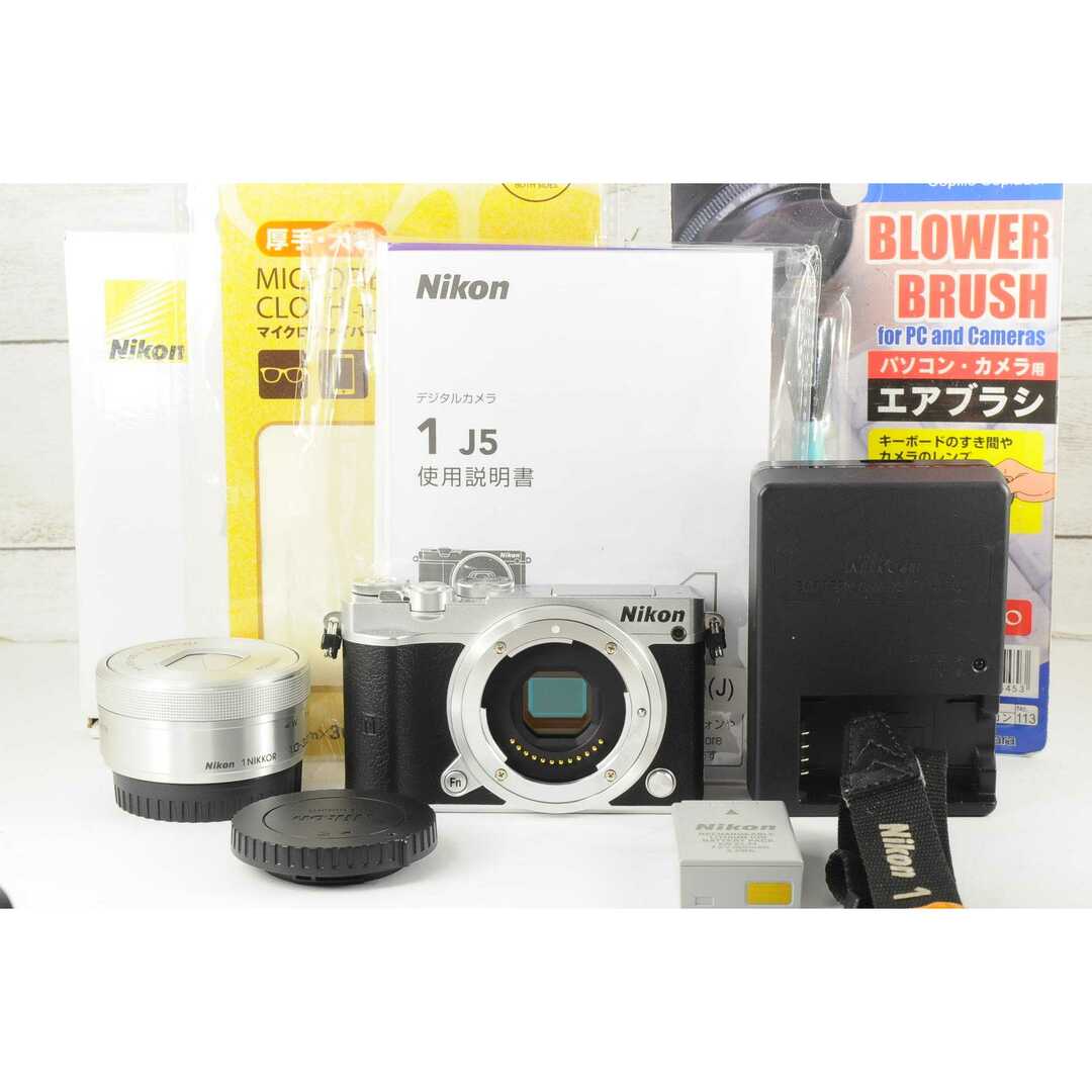 ❤️Wi-Fi＆自撮り最新モデル❤️Nikon 1 J5 電動レンズキットBLK