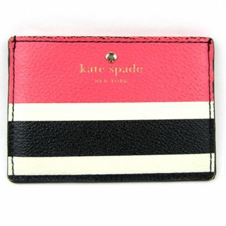 ケイトスペードニューヨーク(kate spade new york)のケイトスペード カードケース パスケース レザー ボーダー ブランド 小物 レディース ピンク Kate Spade(名刺入れ/定期入れ)