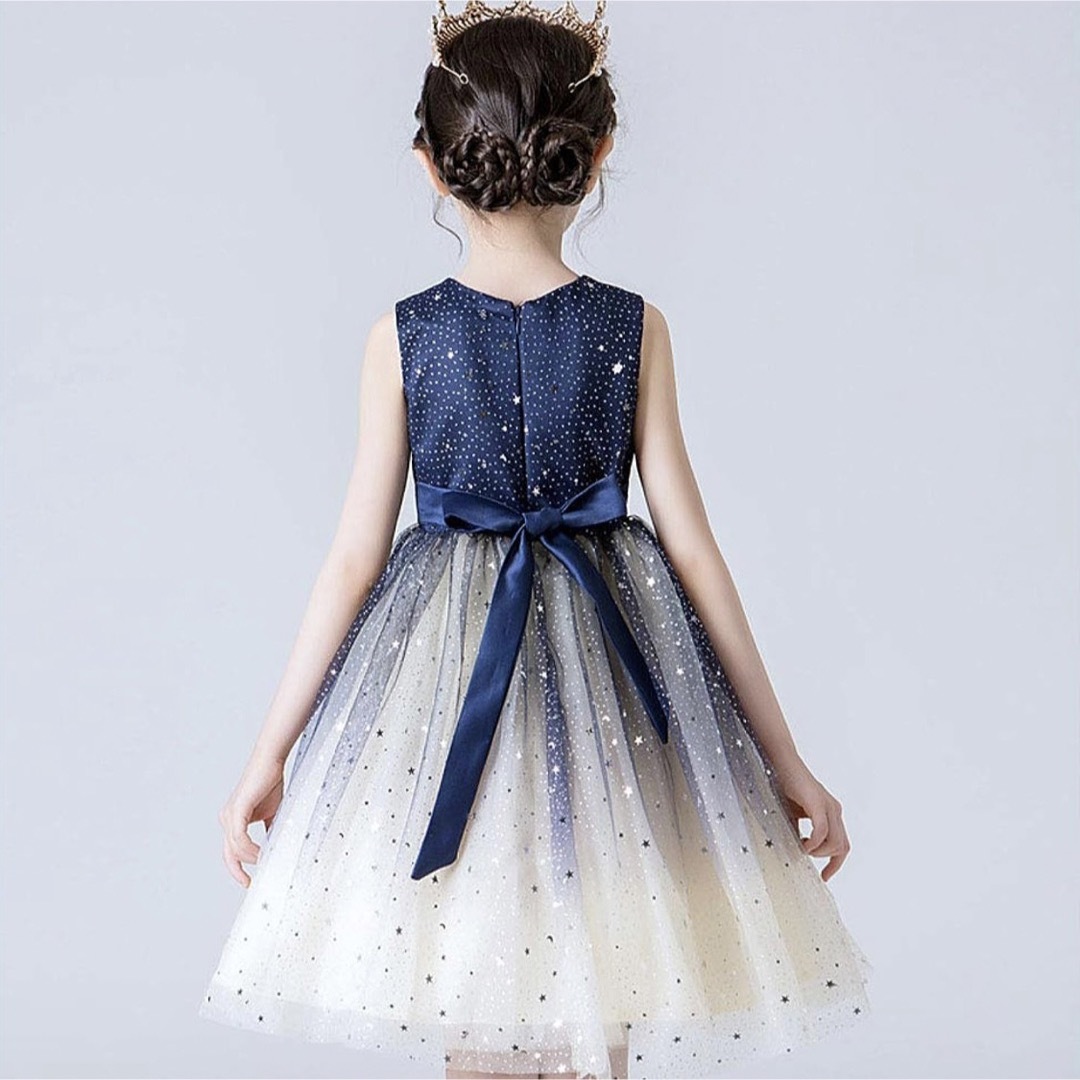 子供ドレス　ネイビー キッズ/ベビー/マタニティのキッズ服女の子用(90cm~)(ドレス/フォーマル)の商品写真