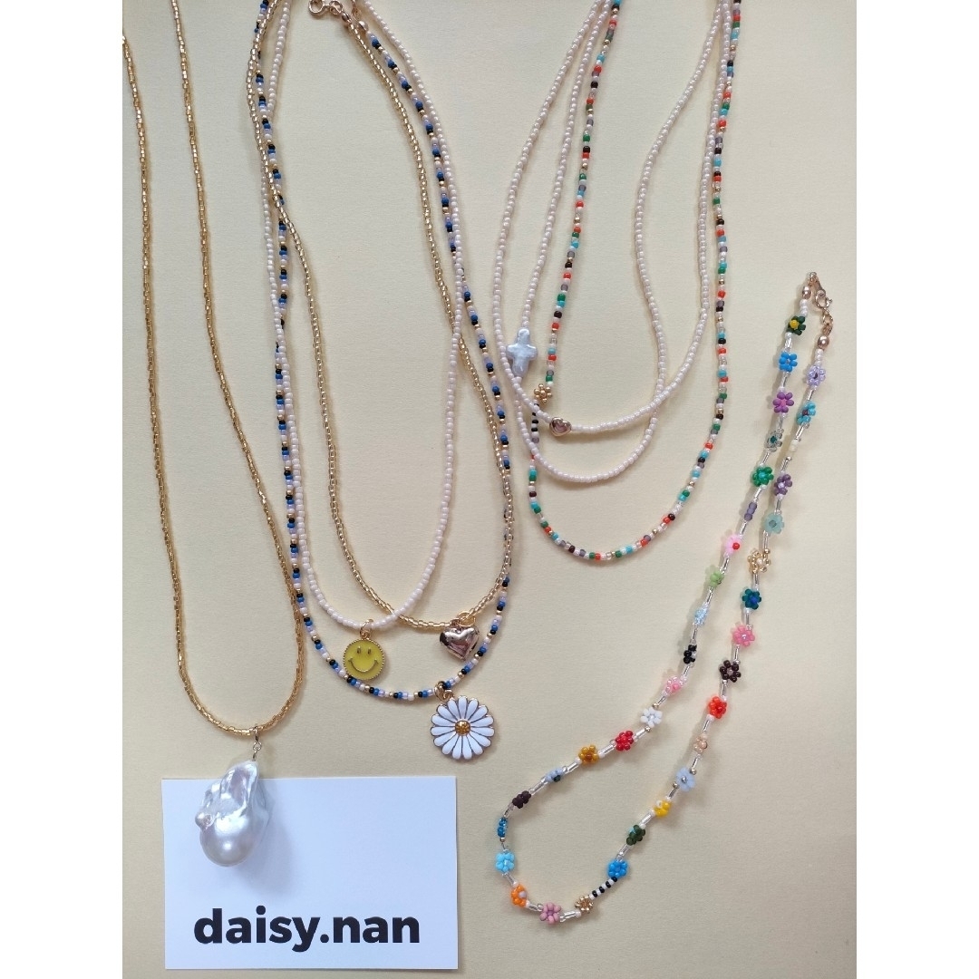 14kgf squaregold✕pearlネックレス-