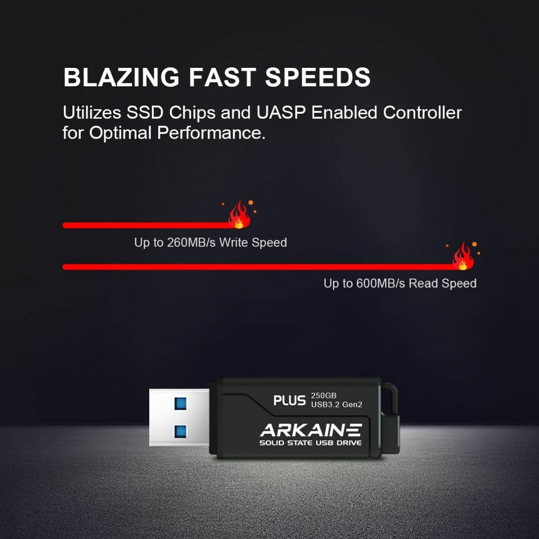 ARKAINE USBメモリ 250GB USB 3.2 Gen2 UASP S