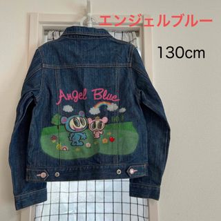 Y2K kids 150 ANGEL BLUE ワッペンボアデニムジャケット