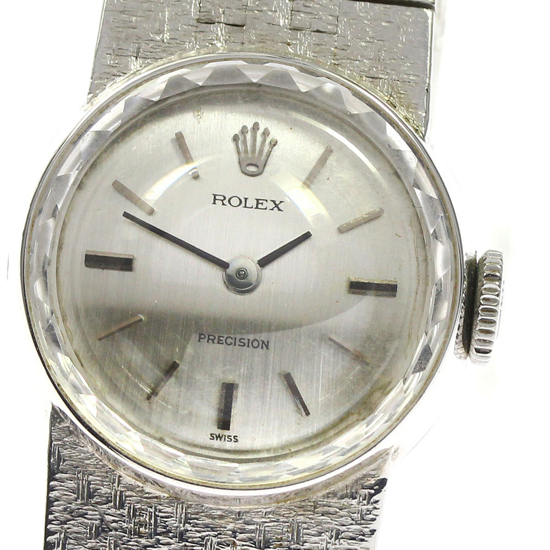 ロレックス ROLEX 2637 プレシジョン K18WG Cal.1400 カットガラス 手巻き レディース _764214