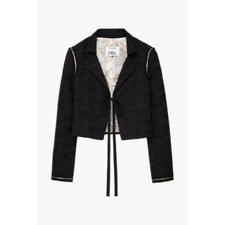 【11/10迄限定出品＊新品】ZARA クロップドブレザー　ノーカラージャケット