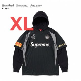 シュプリーム(Supreme)のSupreme Hooded Soccer Jersey Black xl(Tシャツ/カットソー(七分/長袖))