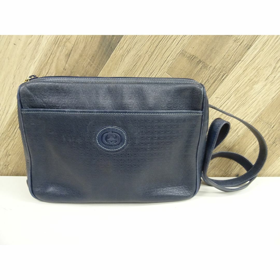 GUCCI - M広003 / GUCCI オールドグッチ ダブルG ショルダーバッグ レザー