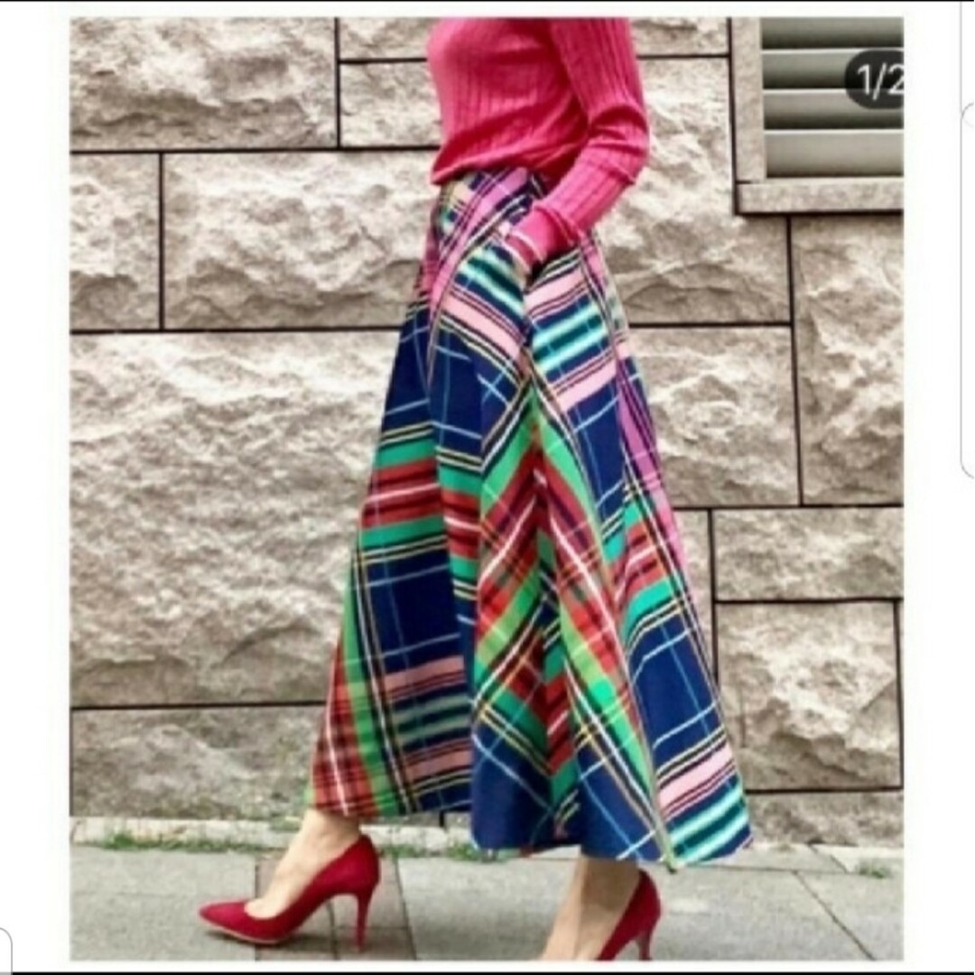 Drawer(ドゥロワー)の希少レア　SHE Tokyo シートーキョー　 Elliy Check レディースのスカート(ロングスカート)の商品写真