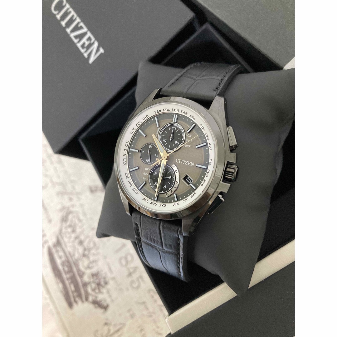 美品！ CITIZEN アテッサ FTS ブラックチタン メンズ 電波ソーラー