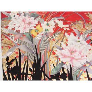 平和屋2□極上 女優 後藤久美子ブランド 振袖 駒刺繍 吉祥牡丹文 金銀
