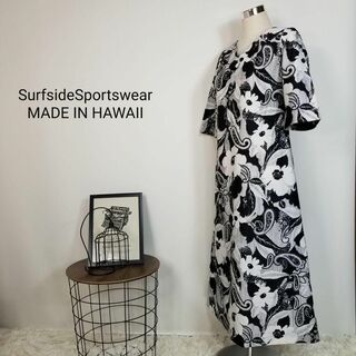 SurfsideSportswerハワイアンドレスワンピース海外10白黒ハワイ製(ロングワンピース/マキシワンピース)